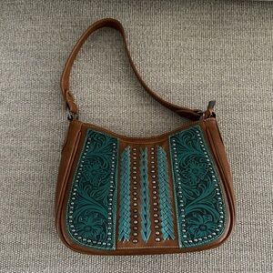 Trinity Ranch Concealed Carry Leather and Turquoise Purse